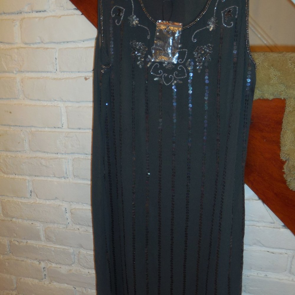 Sincerely Mary Embellished Gray Dress